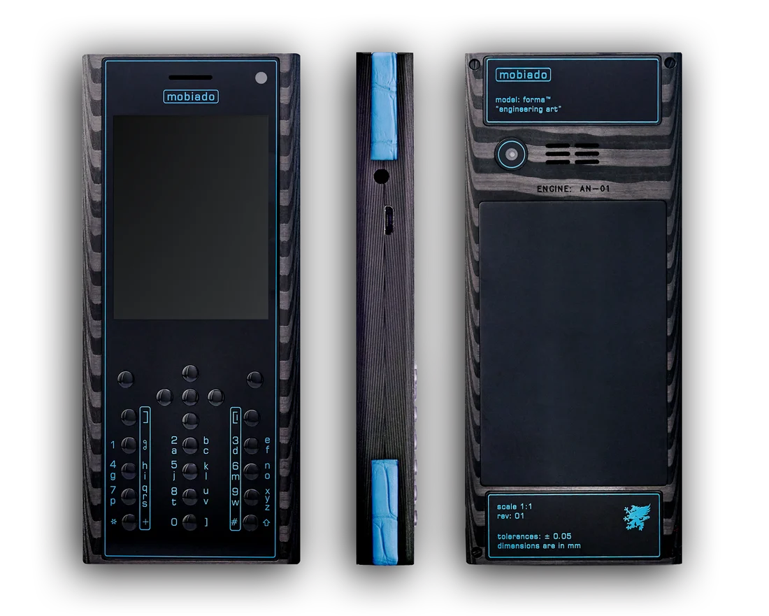 Mobiado Sport · m|Carbon Blue, front, side and back views.