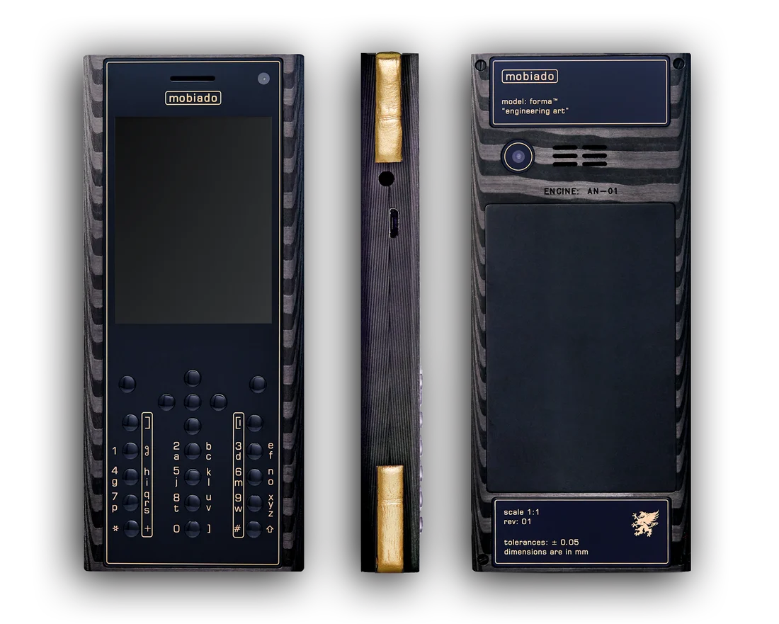 Mobiado Sport · m|Carbon Gold, front, side and back views.
