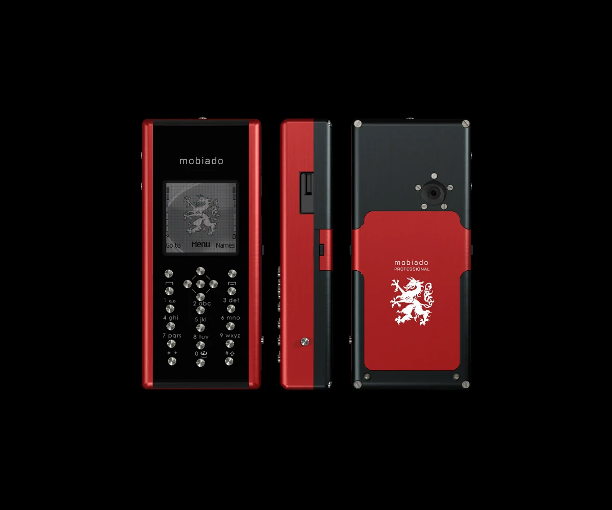 The original red Mobiado Professional, from three angles.
